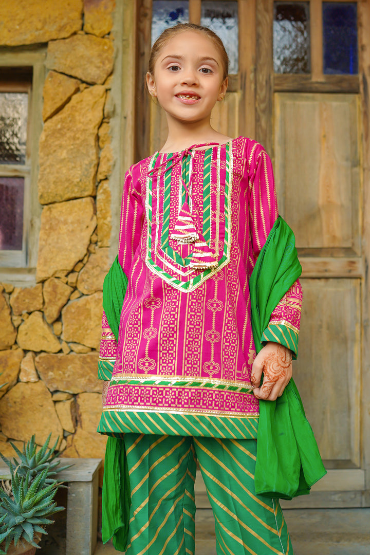 Cotton Printed 3 Pc Suit - Wear Ochre