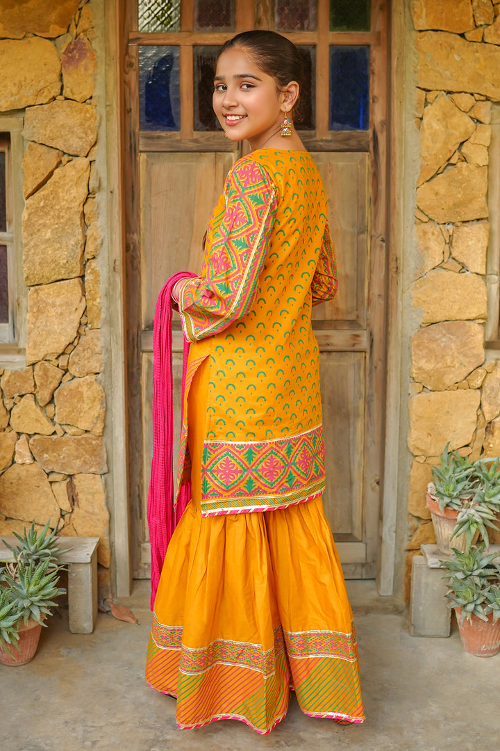 Cotton Printed 3 Pc Suit - Wear Ochre