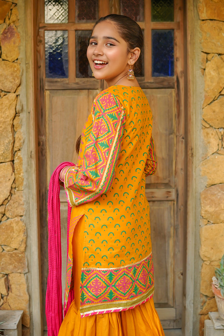 Cotton Printed 3 Pc Suit - Wear Ochre