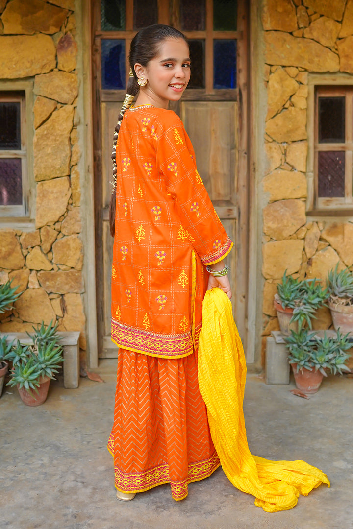 Cotton Printed 3 Pc Suit - Wear Ochre