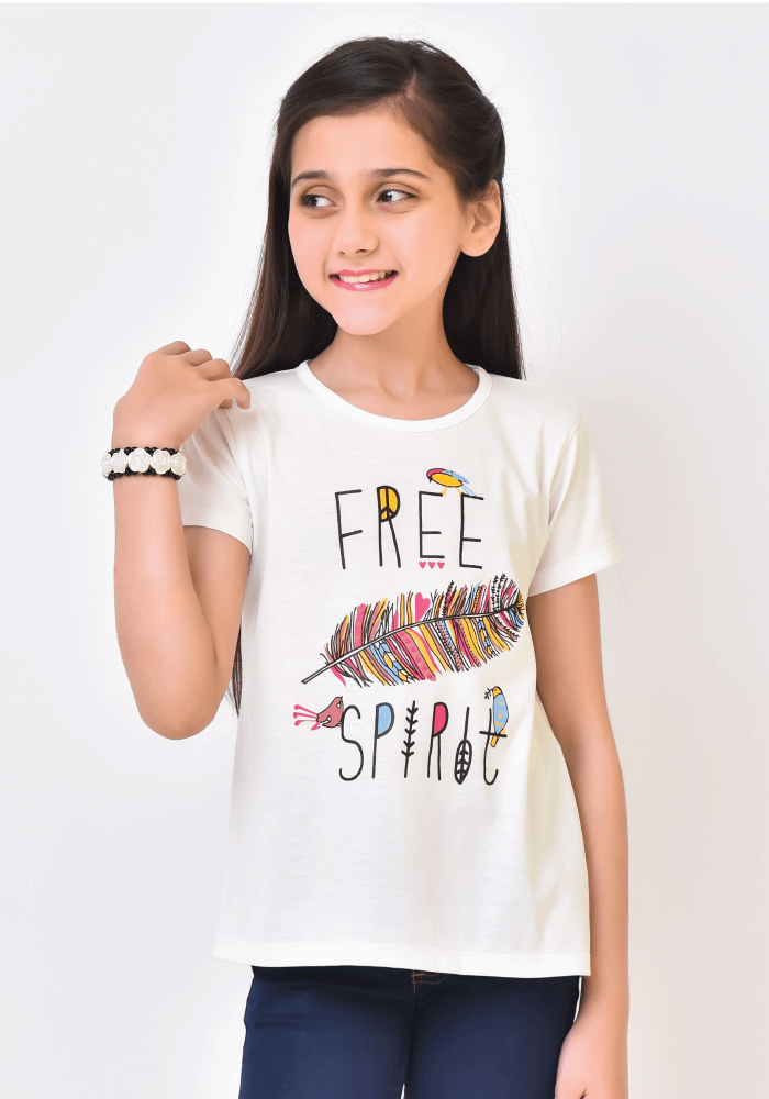 Off White Girls T-Shirt - Wear Ochre