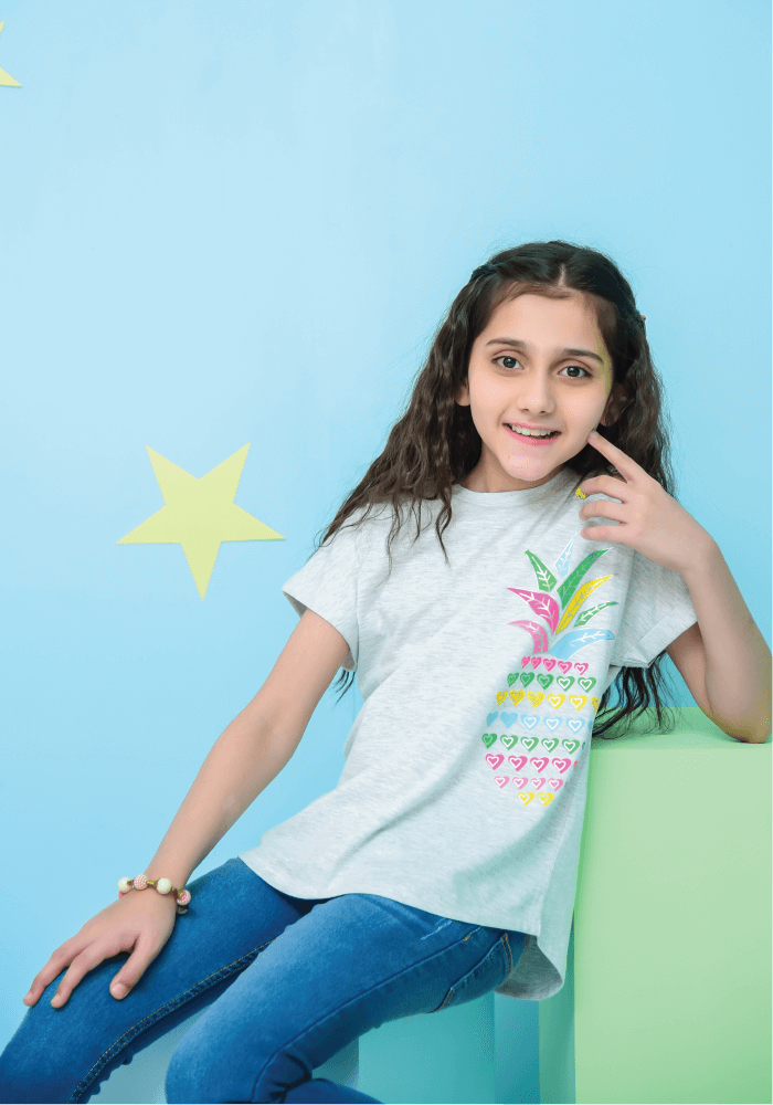 Oatmeal White Girls T-Shirt - Wear Ochre