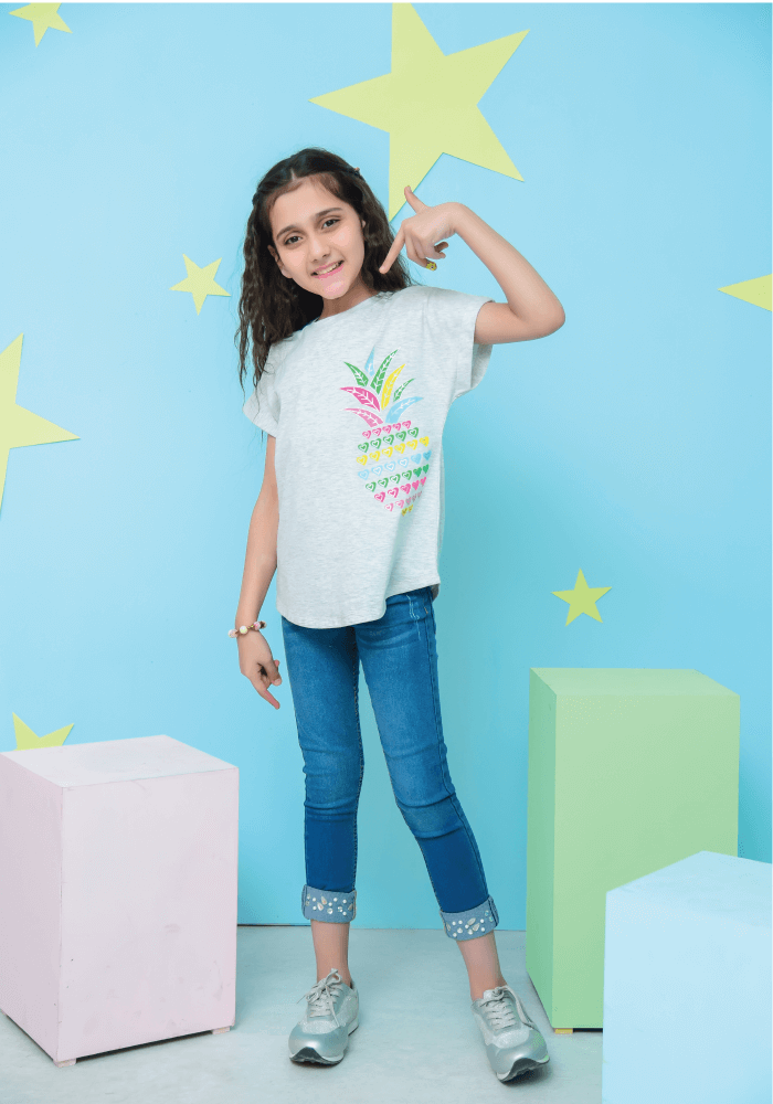 Oatmeal White Girls T-Shirt - Wear Ochre