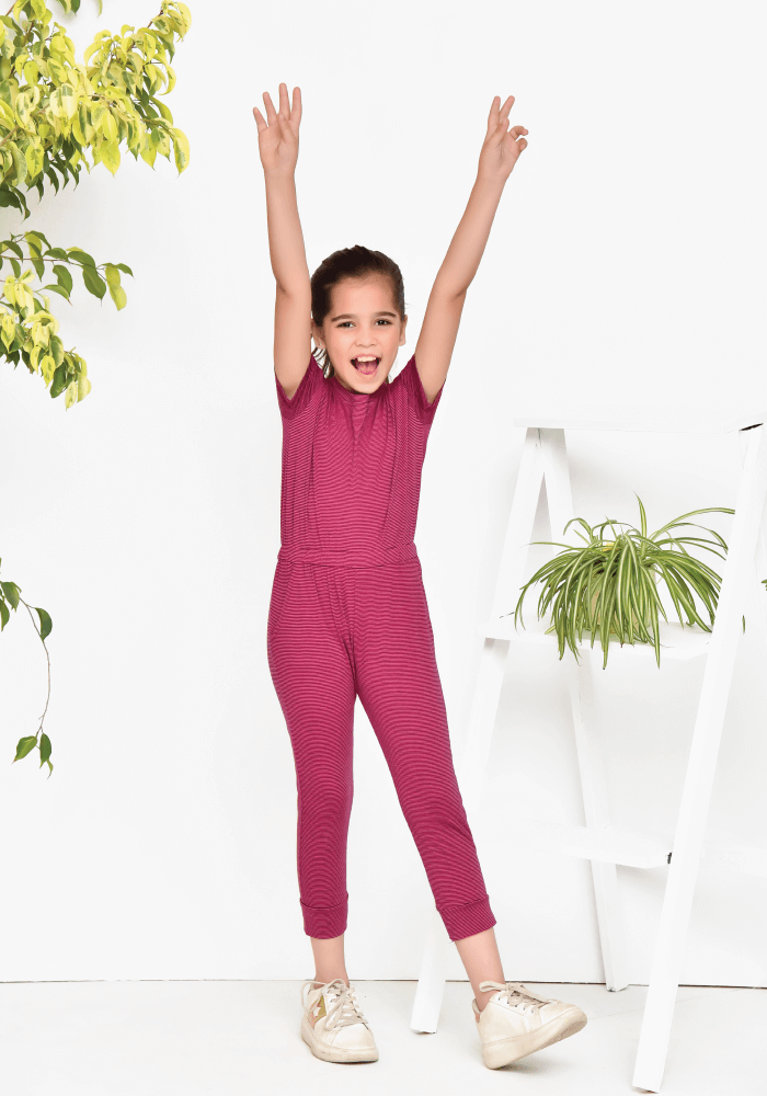 Hot Pink Girls Jumpsuit - Wear Ochre