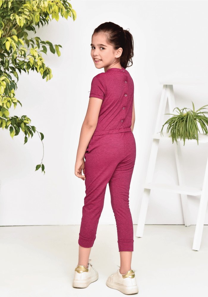 Hot Pink Girls Jumpsuit - Wear Ochre