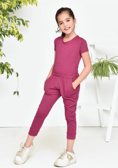 Hot Pink Girls Jumpsuit