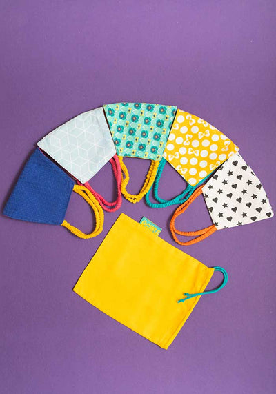 Pack Of 5 Printed Cotton Mask