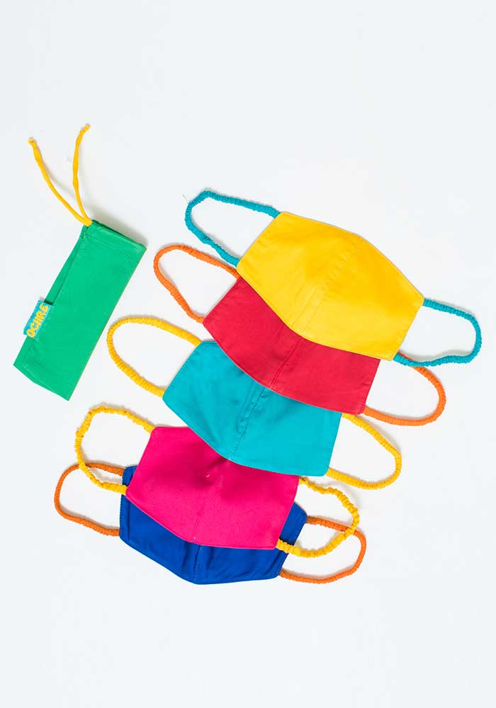 Pack Of 5 Solid Colour Cotton Mask - Wear Ochre