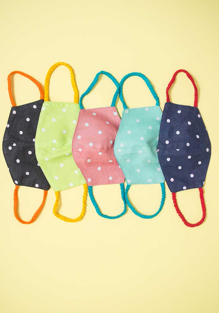 Pack Of 5 Polka Dots Cotton Mask - Wear Ochre