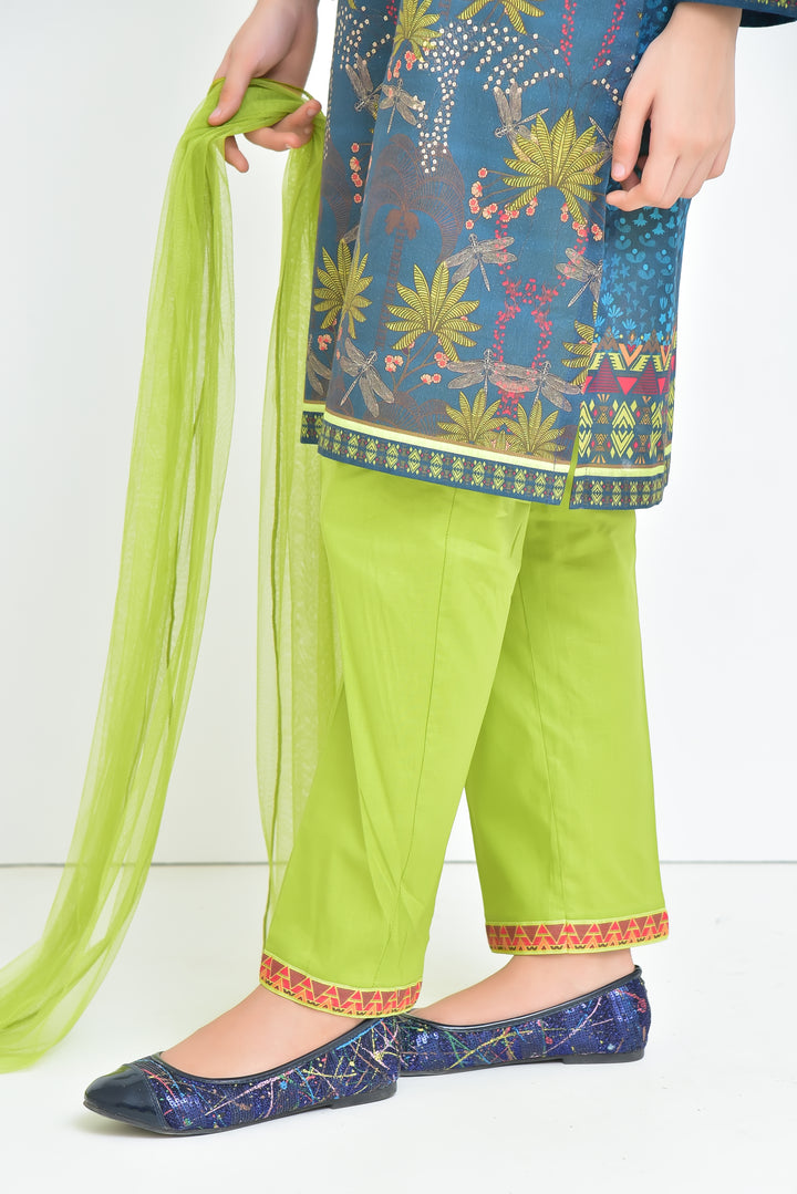 Lawn Digital Printed 3 Pc Suit - Wear Ochre
