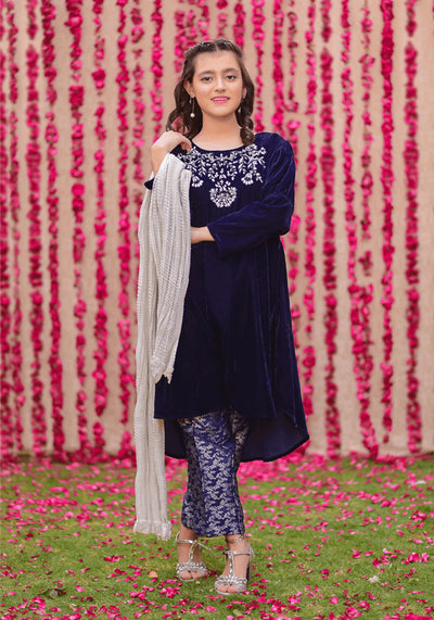Velvet Hand Work 3 Pc Suit