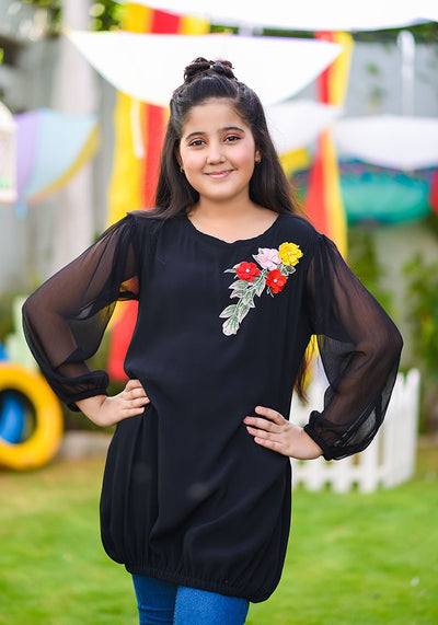 Crepe Embroidered Top