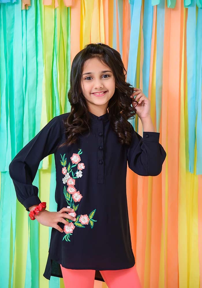 Georgette Embroidered Top - Wear Ochre