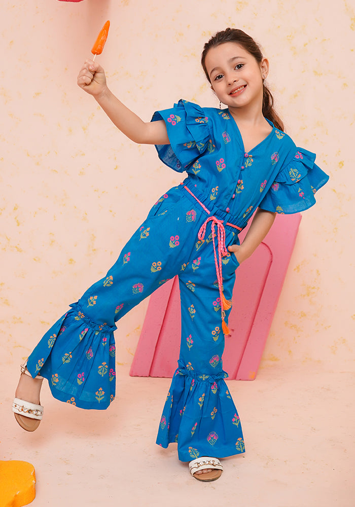 Cotton Printed Jumpsuit - Wear Ochre