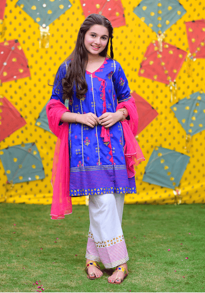 Cambric Printed 3 Pc Suit