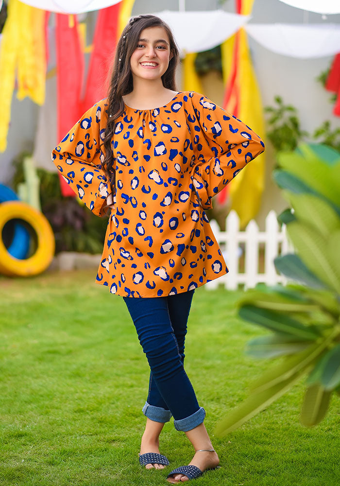 Printed Georgette Top - Wear Ochre
