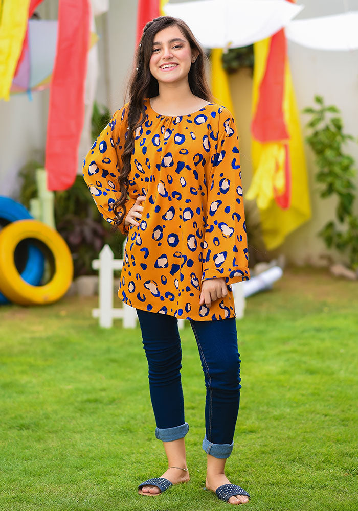 Printed Georgette Top - Wear Ochre