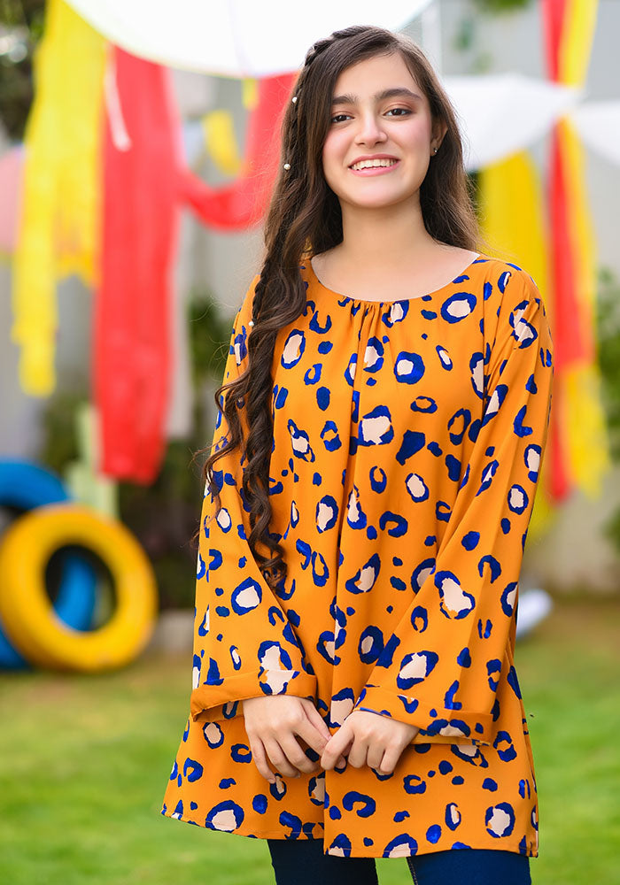 Printed Georgette Top - Wear Ochre