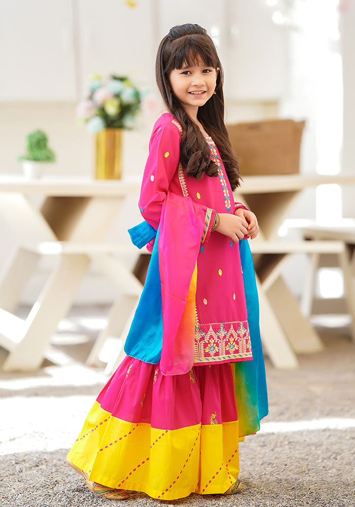 Cotton Embroidered 3 Pc Suit - Wear Ochre