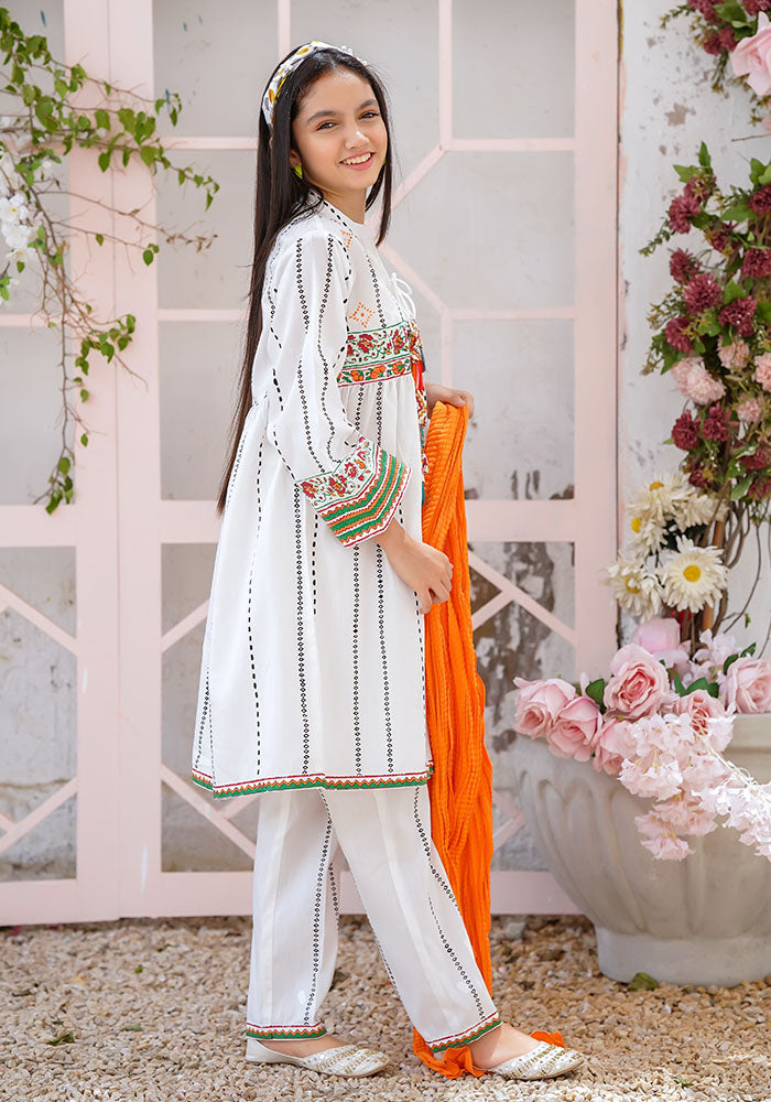 Cotton Printed 3 Pc Suit - Wear Ochre