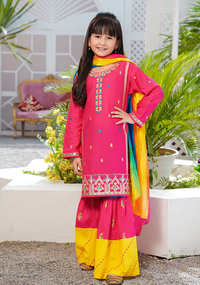 Cotton Embroidered 3 Pc Suit