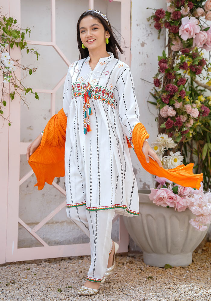 Cotton Printed 3 Pc Suit - Wear Ochre