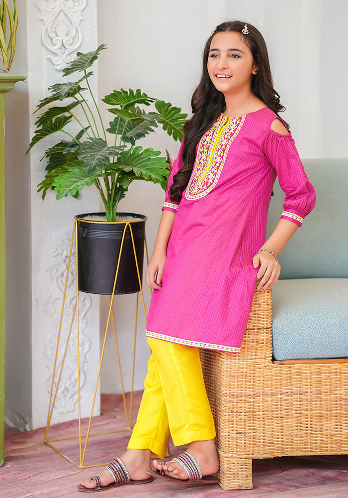 Cotton Embroidered 2 Pc Suit - Wear Ochre