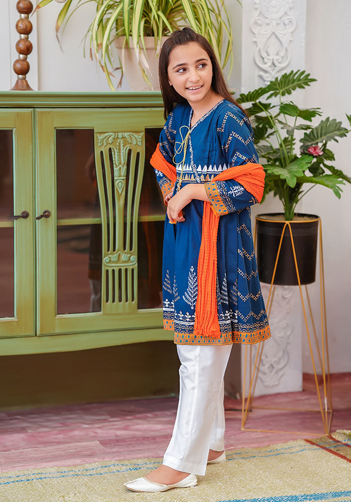 Cotton Printed 3 Pc Suit - Wear Ochre