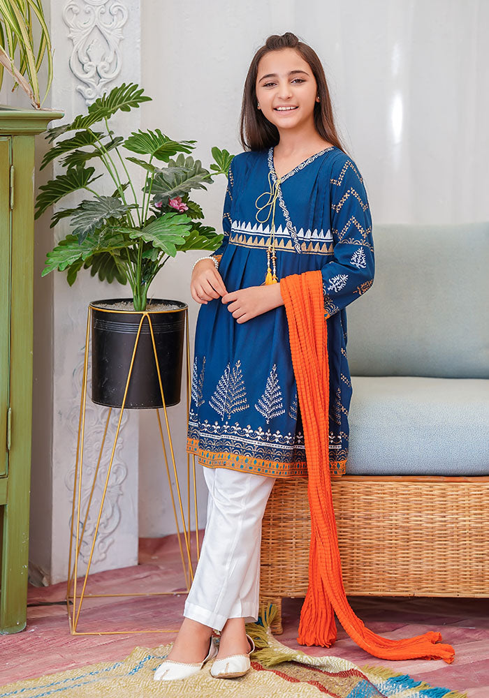Cotton Printed 3 Pc Suit - Wear Ochre