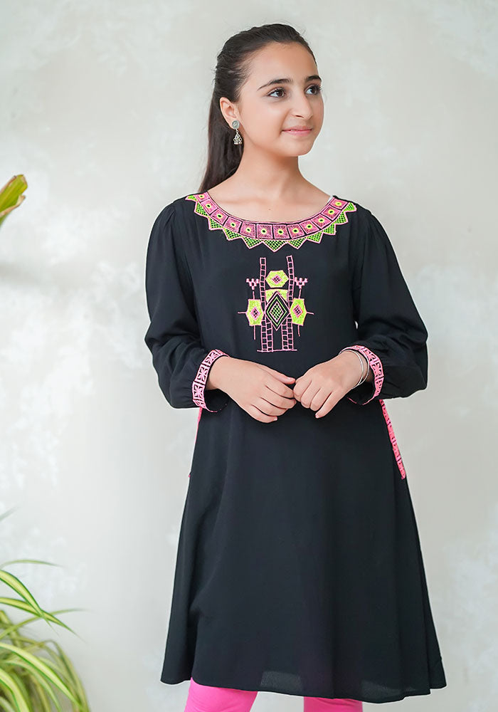 Crepe Embroidered Top - Wear Ochre