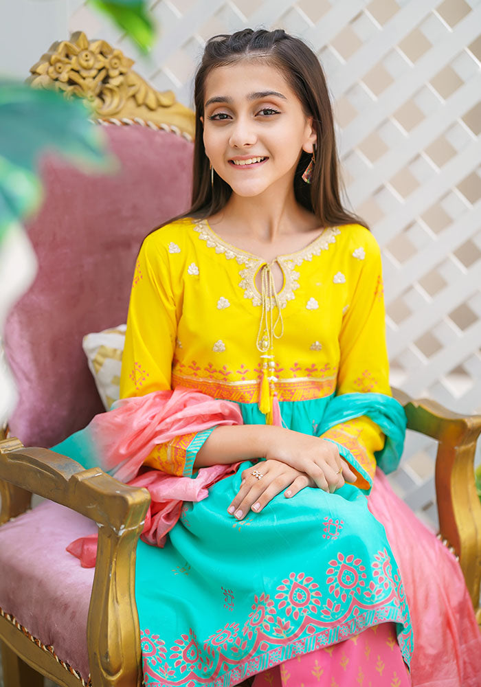 Cotton Printed 3 Pc Suit - Wear Ochre