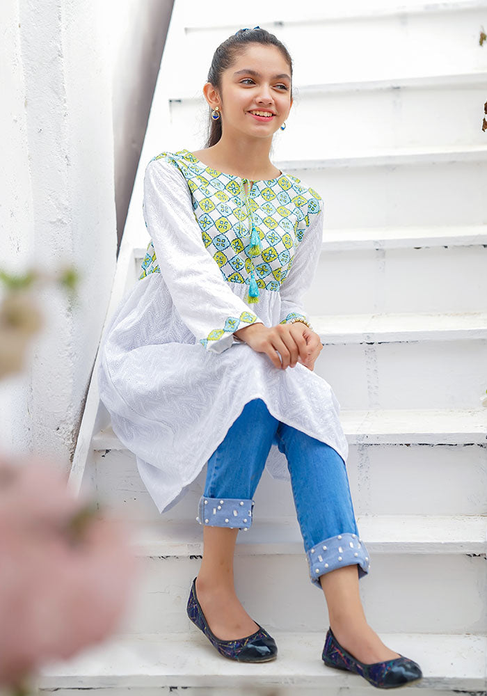 Chikankari Printed Top - Wear Ochre