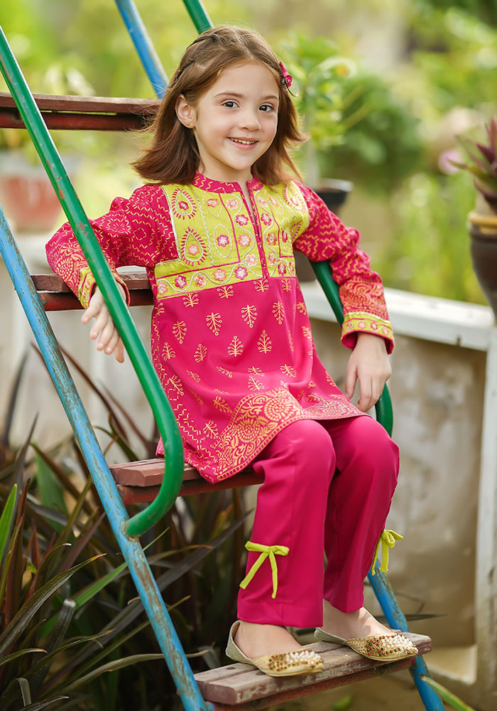 Cotton Printed 3 Pc Suit - Wear Ochre