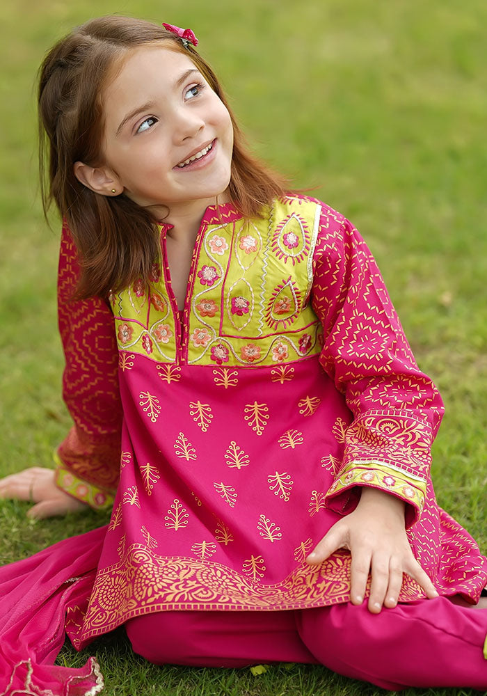 Cotton Printed 3 Pc Suit - Wear Ochre