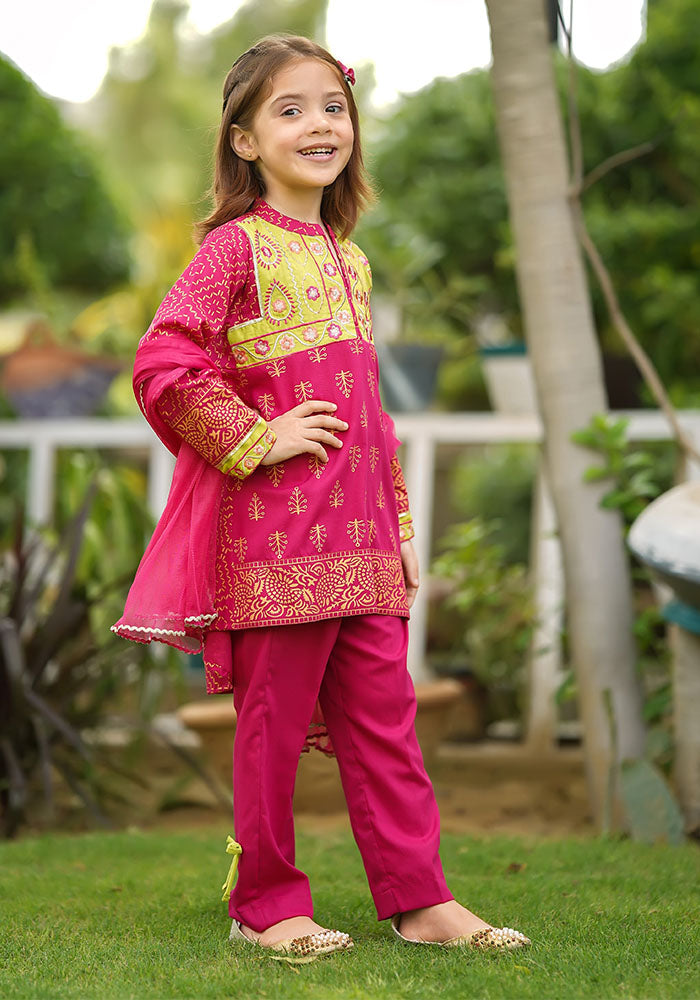 Cotton Printed 3 Pc Suit - Wear Ochre
