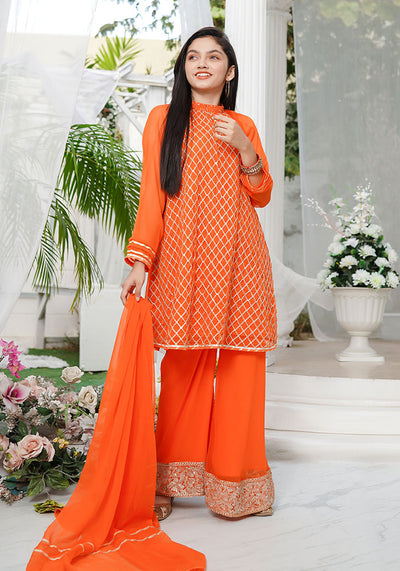 Chiffon Embroidered 3 Pc Suit