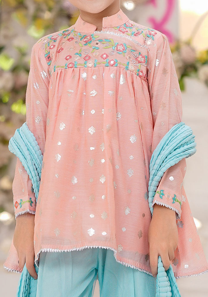 Paper Cotton Embroidered 3 Pc Suit - Wear Ochre