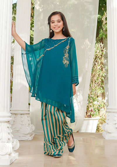 Chiffon Hand Adda Work 2 Pc Suit