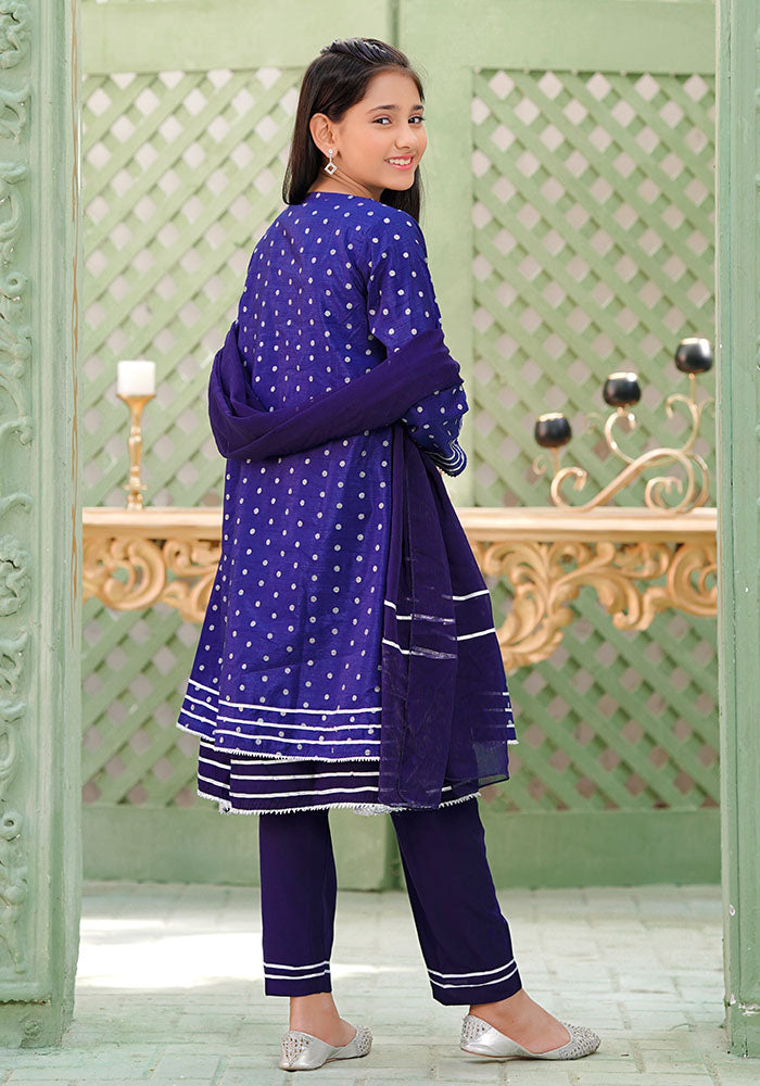 Paper Cotton Hand Adda Work 3 Pc Suit - Wear Ochre