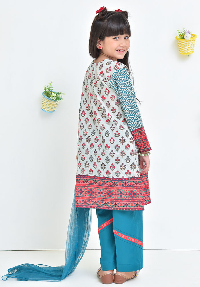 Lawn Digital Printed 3 Pc Suit - Wear Ochre