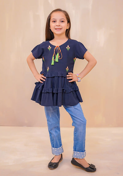 Embroidered Linen Top