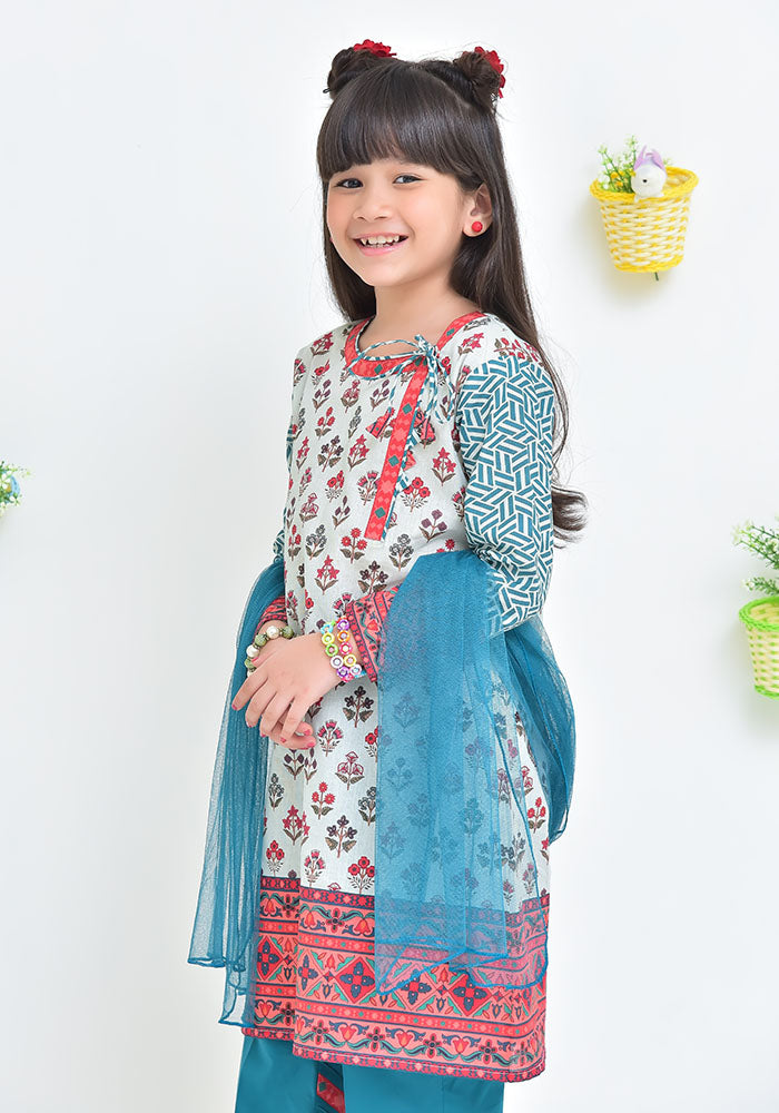 Lawn Digital Printed 3 Pc Suit - Wear Ochre