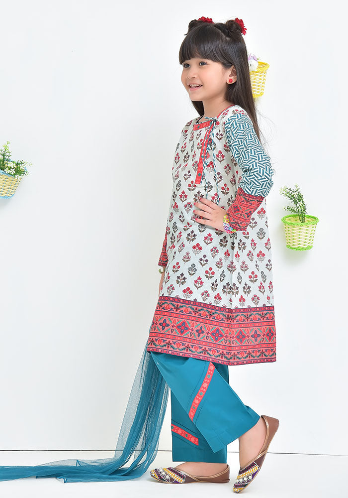 Lawn Digital Printed 3 Pc Suit - Wear Ochre