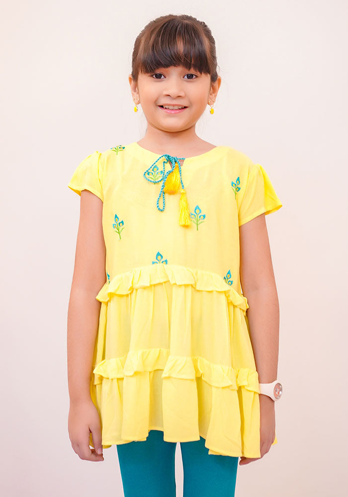 Embroidered Linen Top - Wear Ochre
