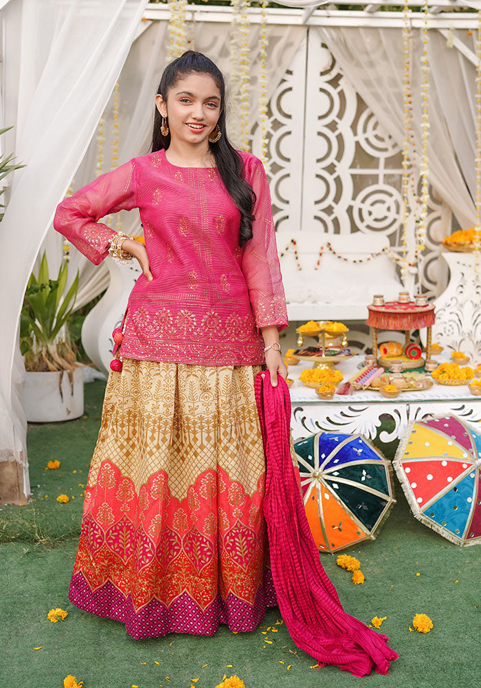 Zari Missouri Hand Adda Work 3 Pc Suit - Wear Ochre