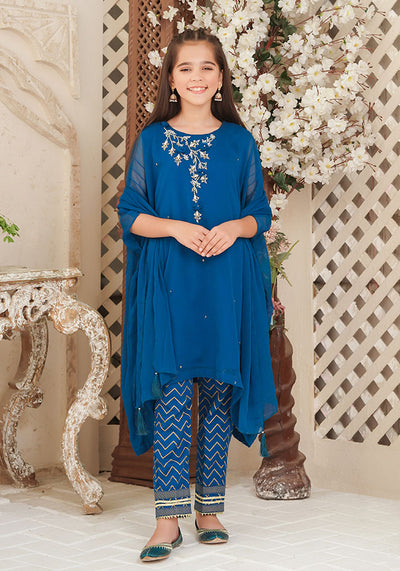 Chiffon Hand Adda Work 3 Pc Suit