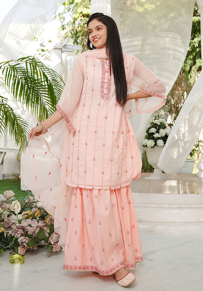 Chiffon Embroidered 3 Pc Suit