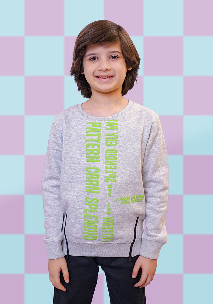 Fleece Printed Sweatshirt - Wear Ochre