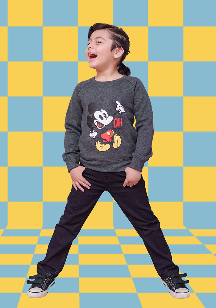 Fleece Printed Sweatshirt - Wear Ochre