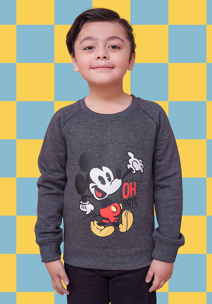 Fleece Printed Sweatshirt - Wear Ochre